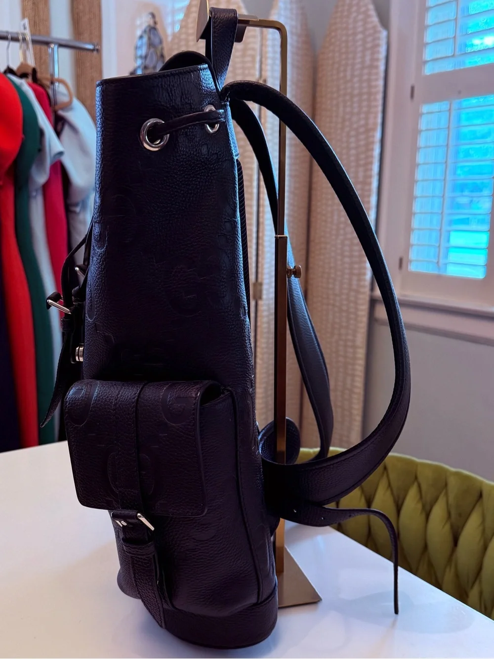 Gucci Jumbo GG Leather Travel Backpack